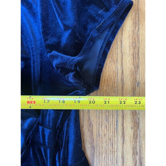 Modcloth Blue Velvet Side Rusched Mini Dress   Women's Plus Size 3X - Picture 8 of 8